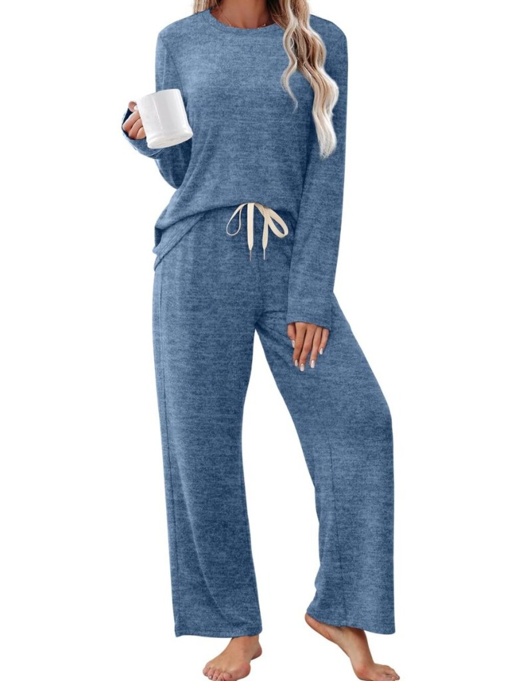Pajamas for Women Set Comfy Lounge Sets Two Piece Long Sleeve Cute Pjs Soft